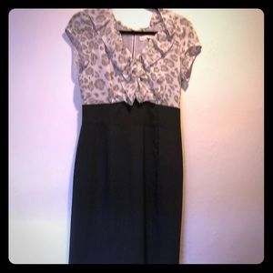 Rebecca Taylor gray leopard silk dress size 8